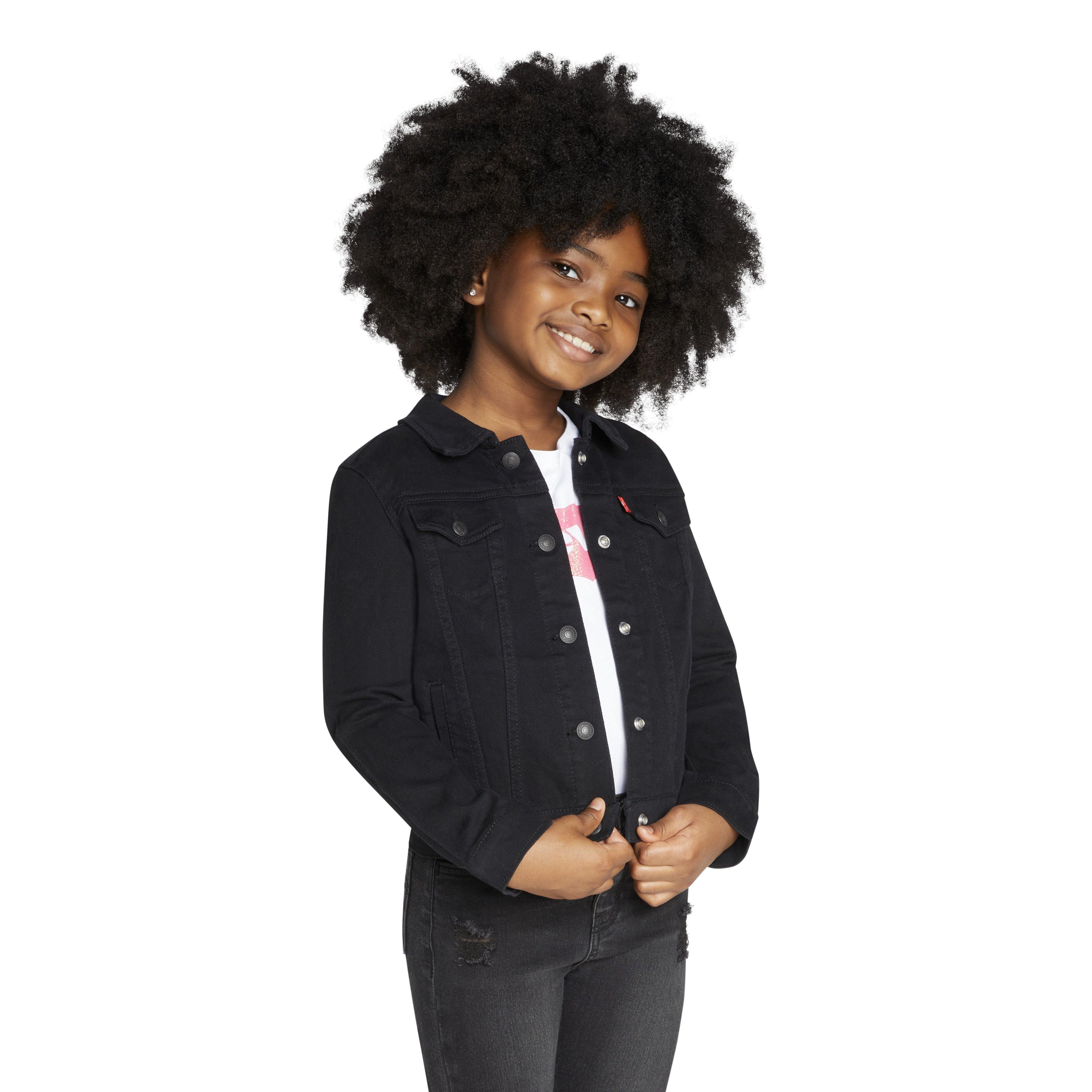 Levi's Toddler Girls' Trucker Style Wash Denim Jacket - Black - BLACK